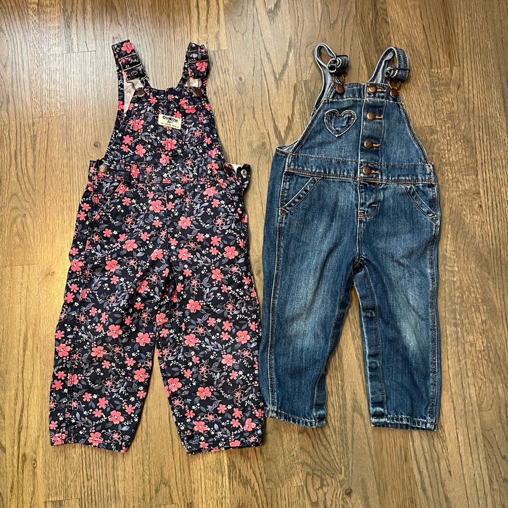 OshKosh B'gosh Floral & Jean Overalls for Kids (both included)
